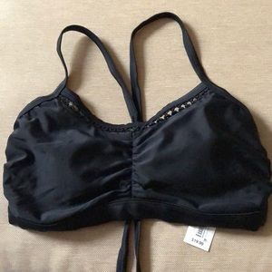 Xhilaration Black Bikini Top Crochet Line 22W